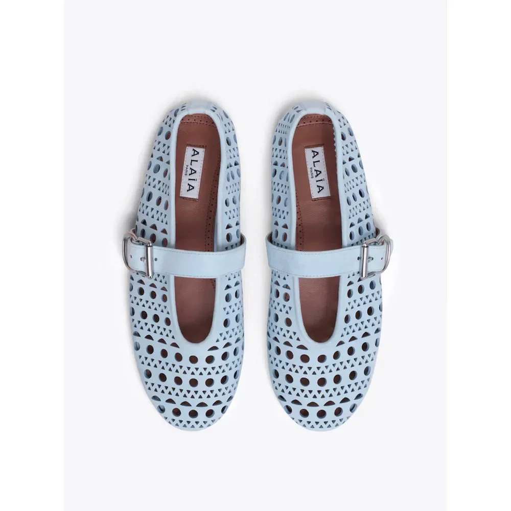 ALAÏA BALLERINE FLAT IN PELLE DI CAPRA VIENNE - Picture 12 of 15